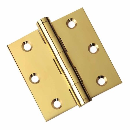 EMBASSY 3 x 3 Solid Brass Hinge, Polished Brass Finish with Flat Tips 3030US3F-1